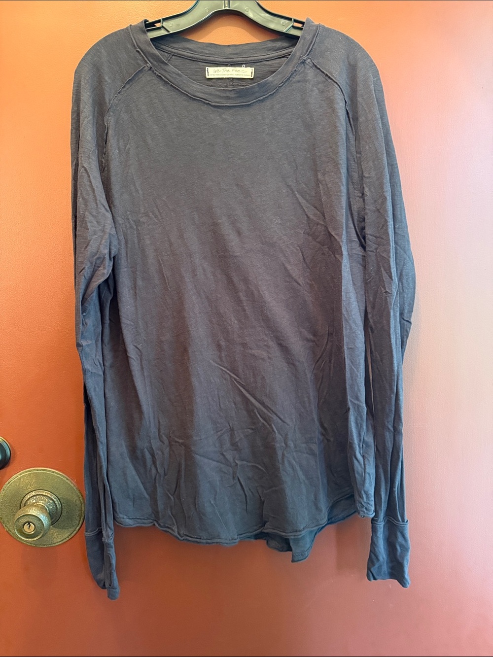 We The Free Long Sleeve Crew Neck Shirt - Charcoal Gray